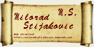 Milorad Stijaković vizit kartica